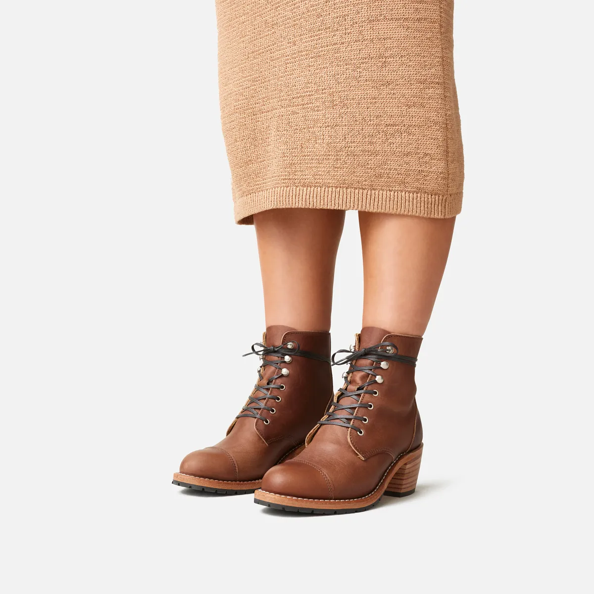 Eileen Women's Heeled Boot in Amber Harness - Image 2