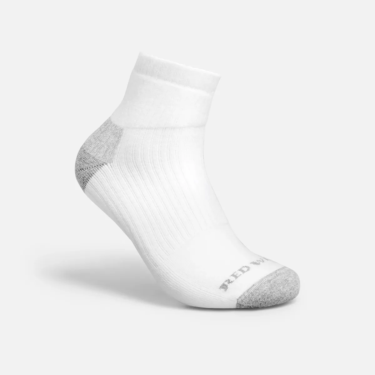 Everyday Work Medium Weight Quarter Crew Unisex Cotton Blend Quarter Crew Sock in White - Image 2