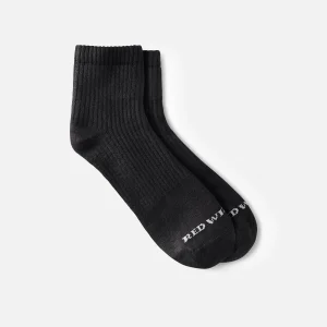 Everyday Work Medium Weight Quarter Crew Unisex Cotton Blend Quarter Crew Sock in Black
