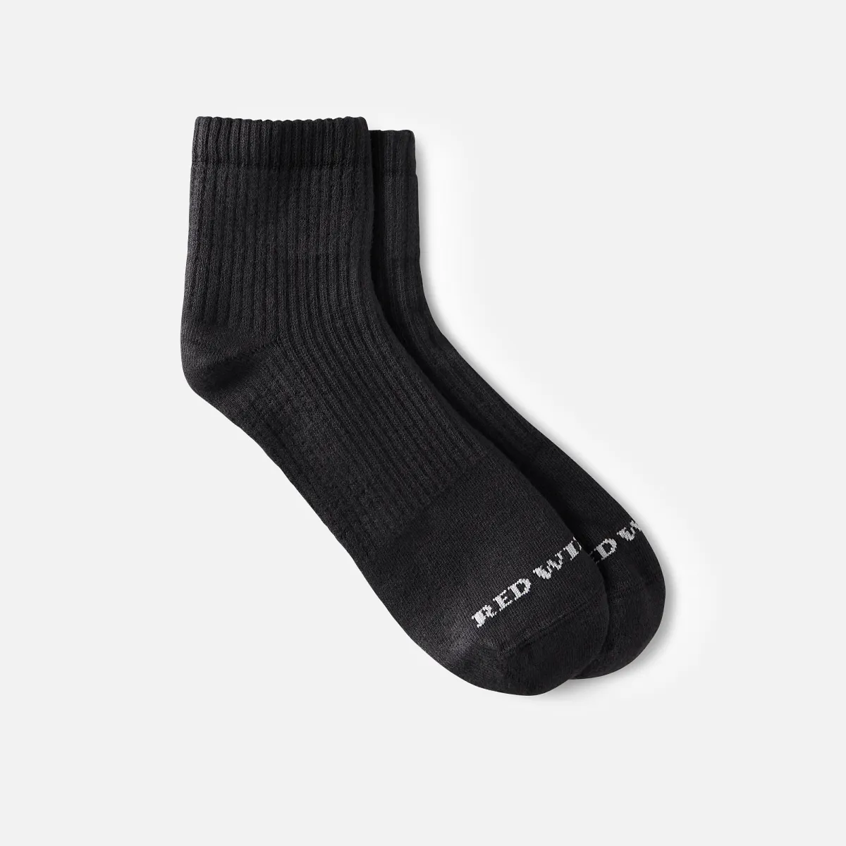 Everyday Work Medium Weight Quarter Crew Unisex Cotton Blend Quarter Crew Sock in Black