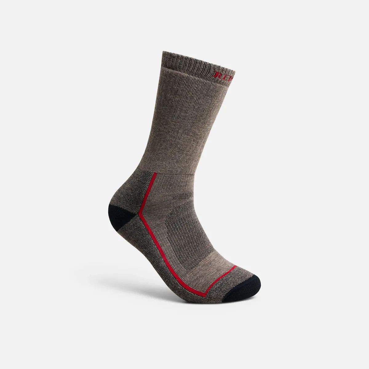 Premium Safety Medium Weight Crew Unisex Merino Wool Blend Crew Sock in Brown - Image 2