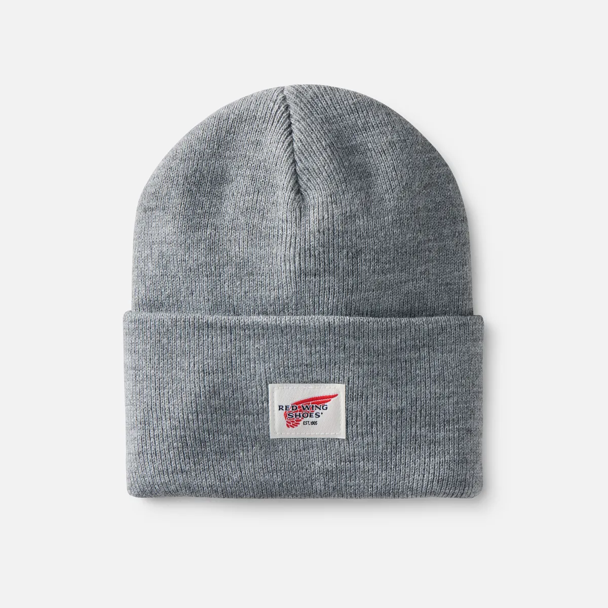 Logo Knit Beanie Hat Unisex Cuffed Beanie Hat in Stone - Image 12