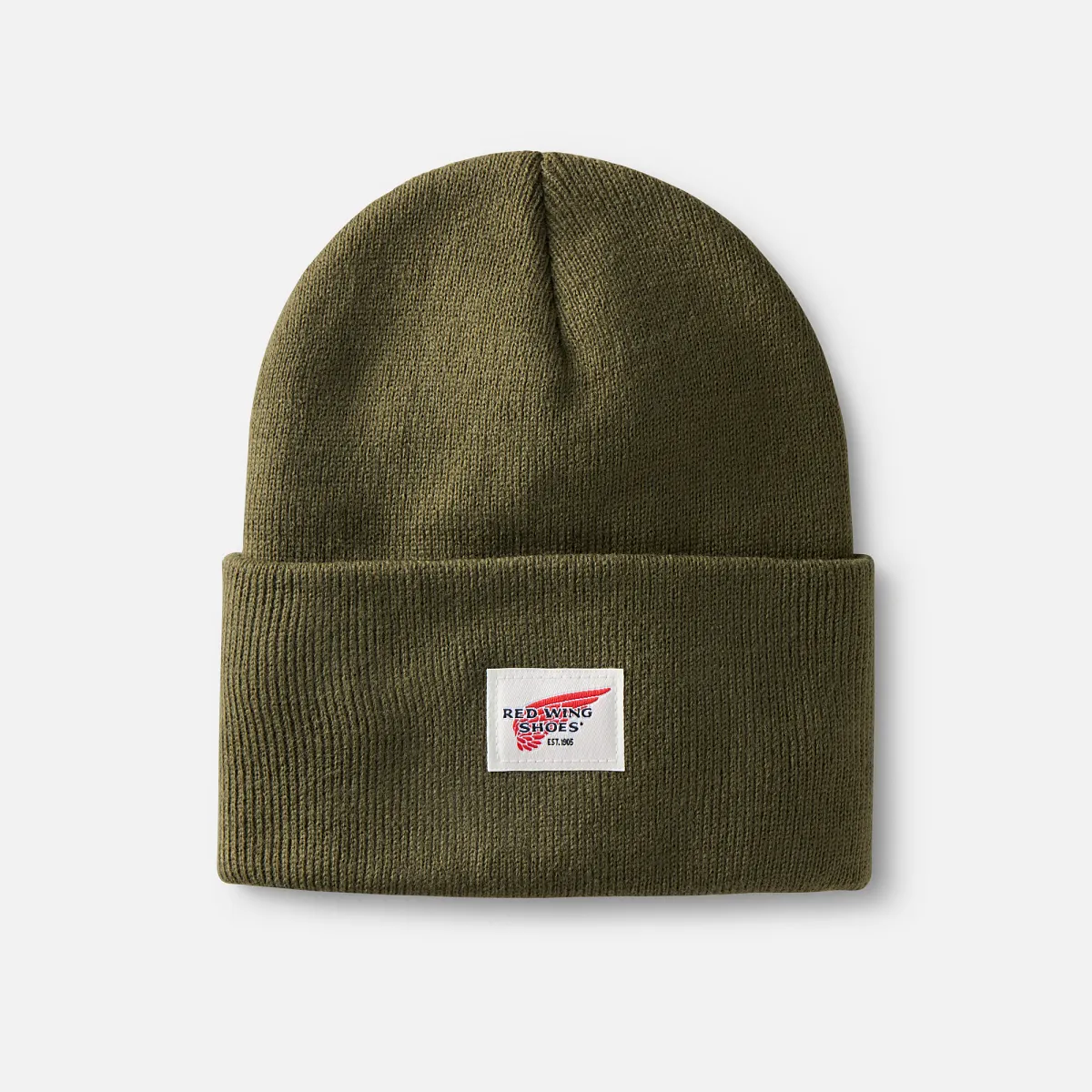 Logo Knit Beanie Hat Unisex Cuffed Beanie Hat in Stone - Image 11