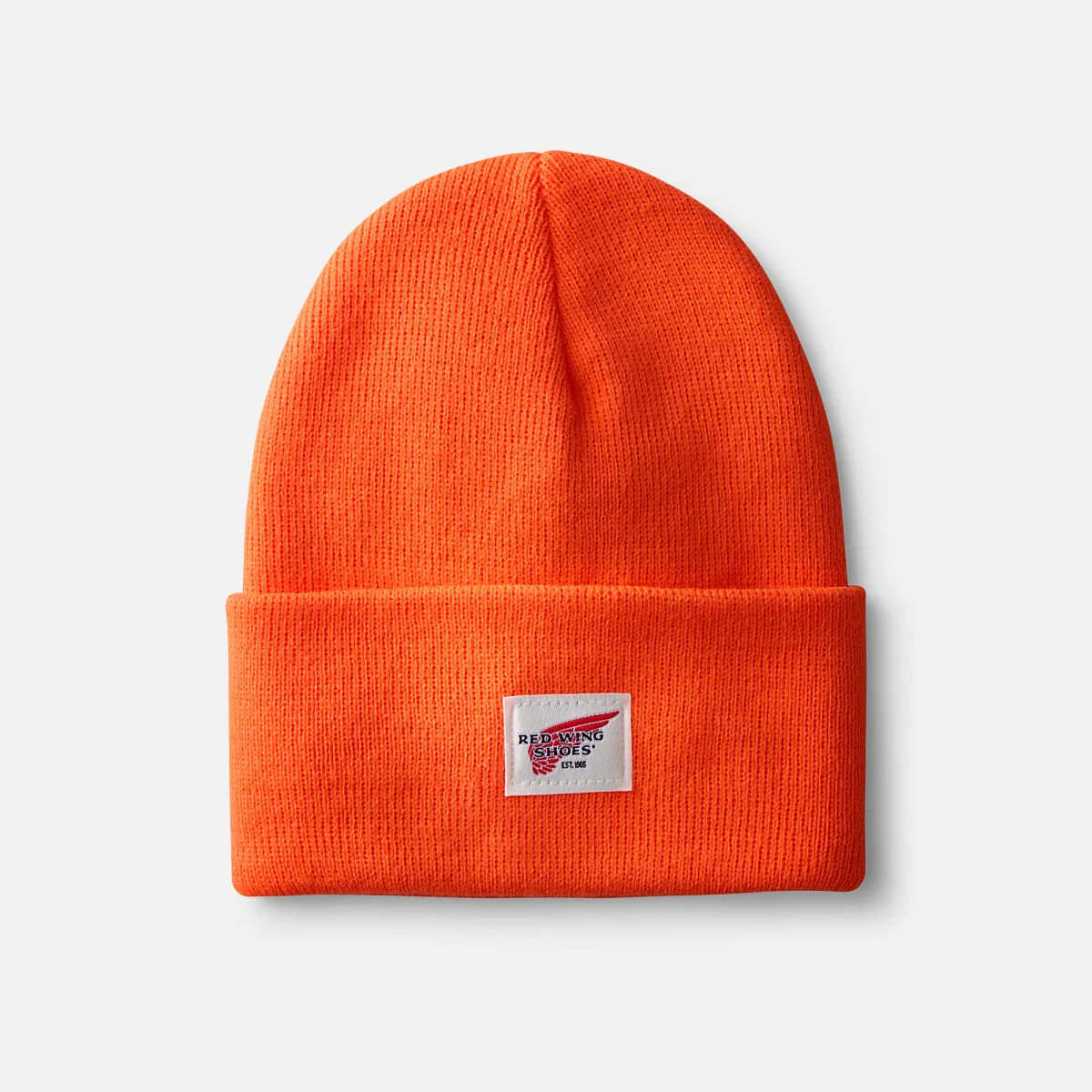 Logo Knit Beanie Hat Unisex Cuffed Beanie Hat in Stone - Image 9