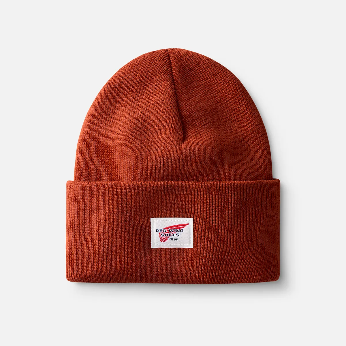 Logo Knit Beanie Hat Unisex Cuffed Beanie Hat in Stone - Image 13