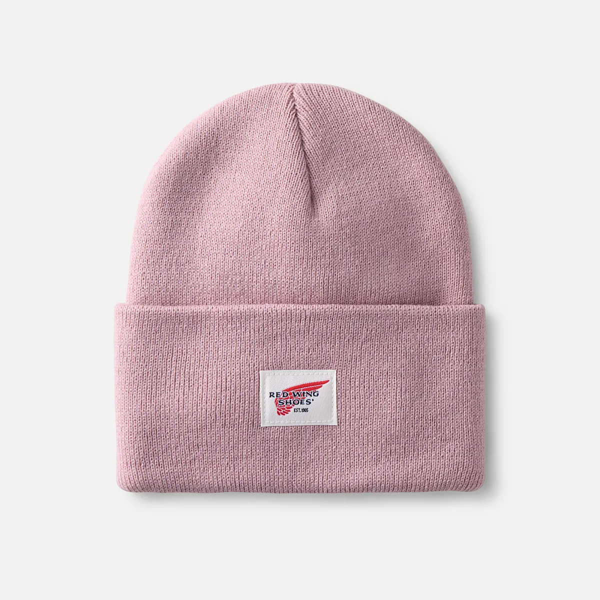 Logo Knit Beanie Hat Unisex Cuffed Beanie Hat in Stone - Image 5