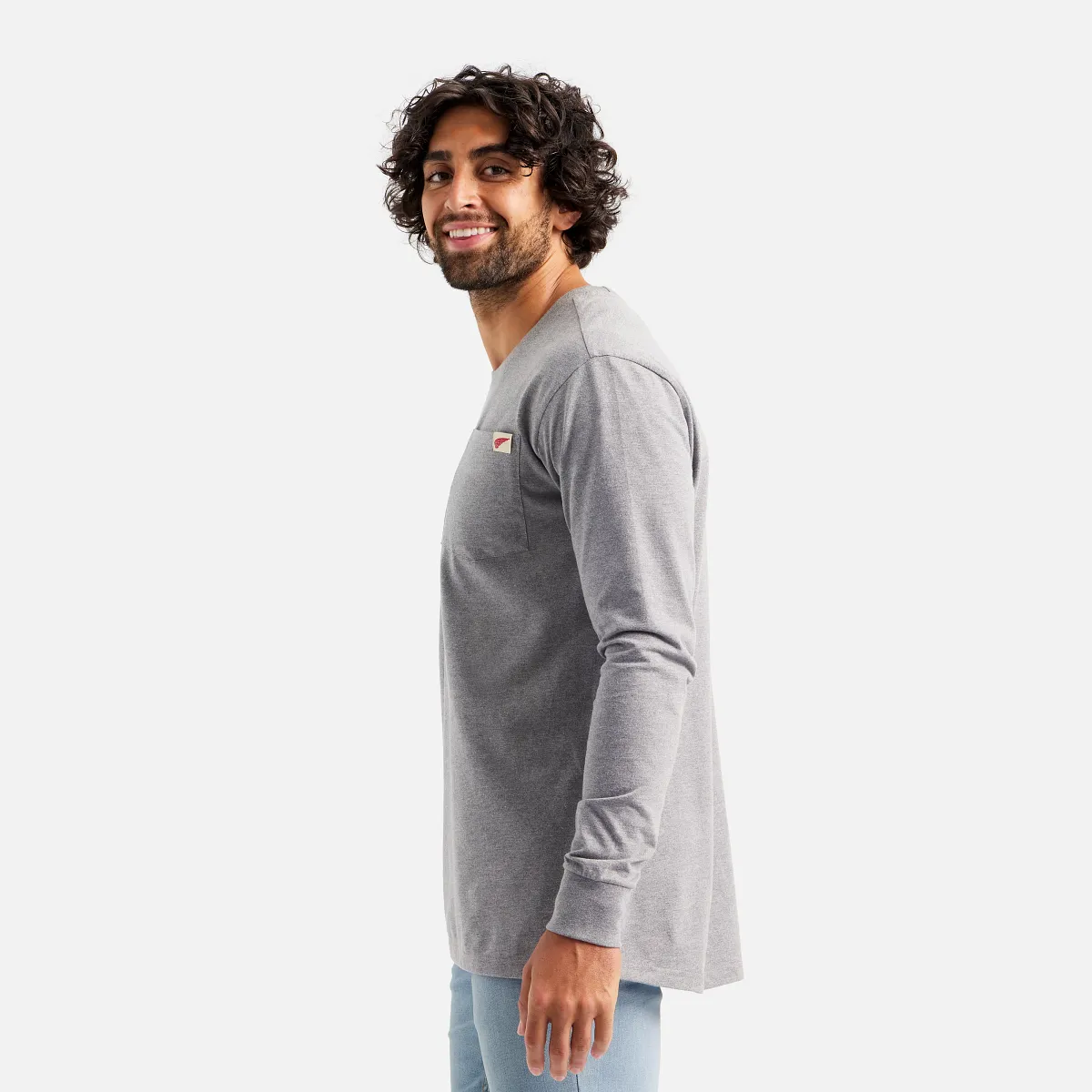 Long Sleeve Pocket T-Shirt with Sleeve Print Men's Long Sleeve T-Shirt in Black - Image 20
