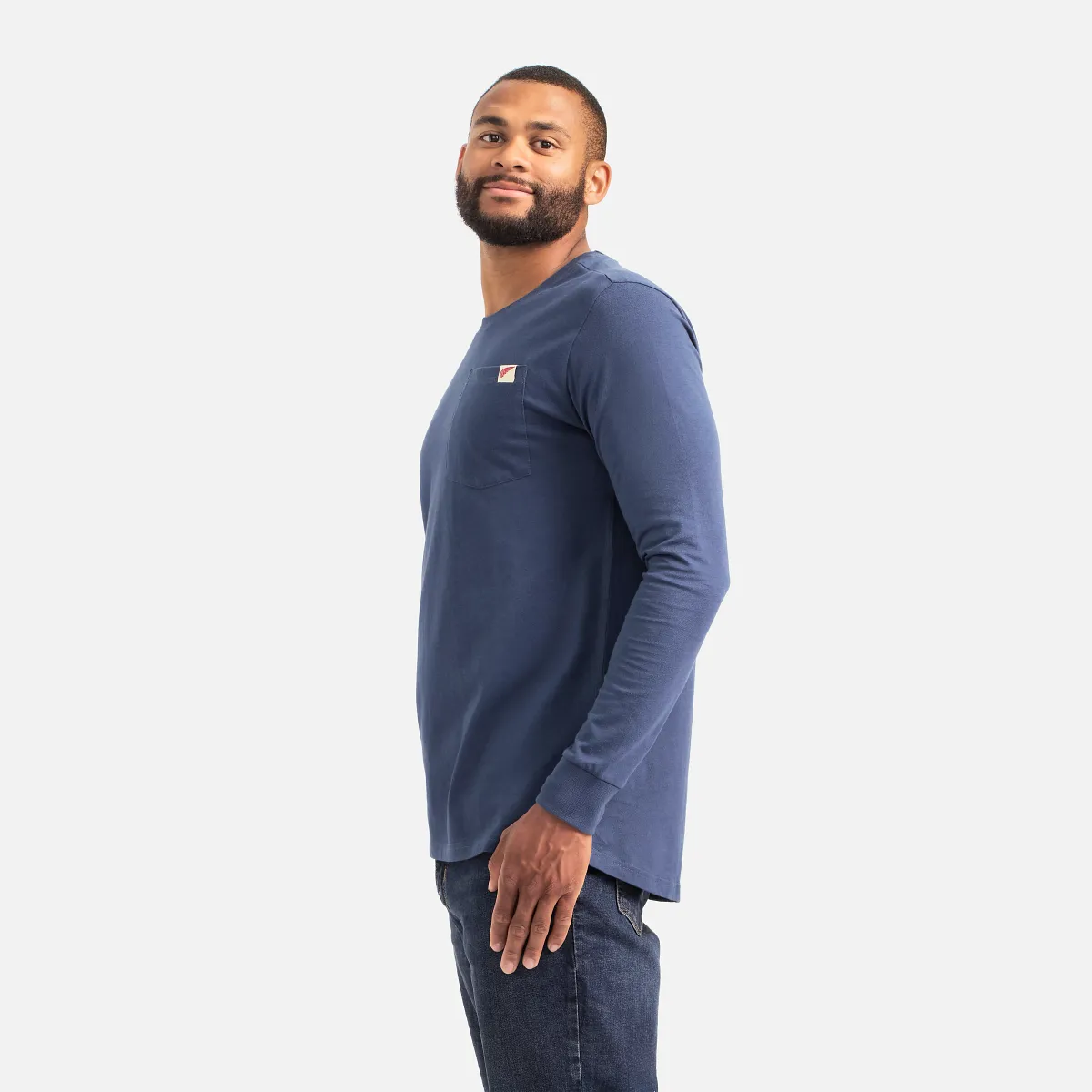 Long Sleeve Pocket T-Shirt with Sleeve Print Men's Long Sleeve T-Shirt in Black - Image 15