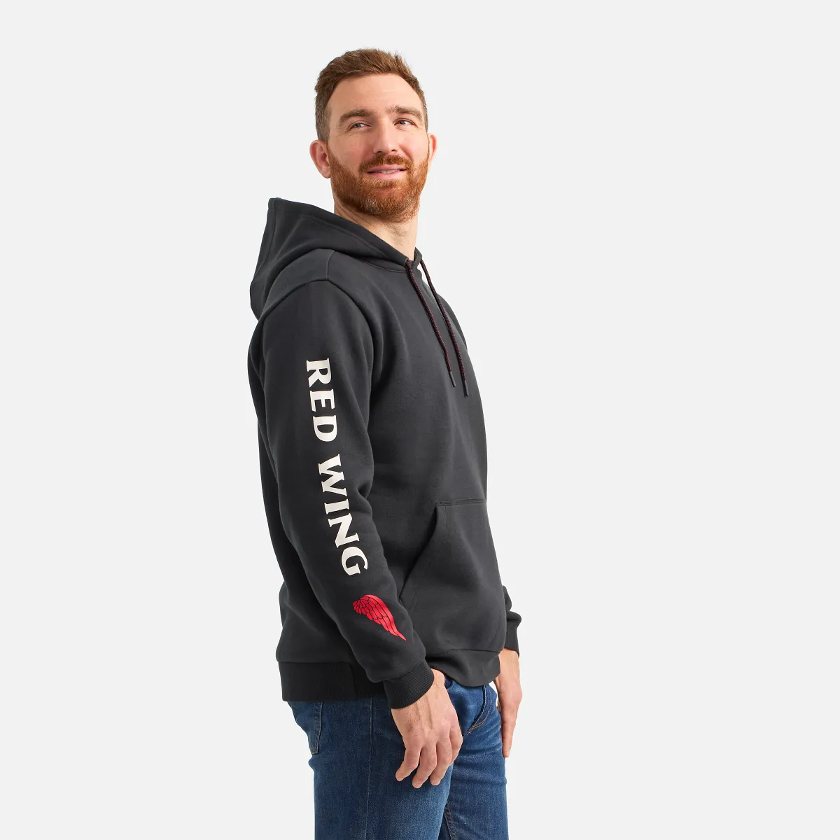 Hoodie with Sleeve Print Men's Hoodie in Black - Image 3
