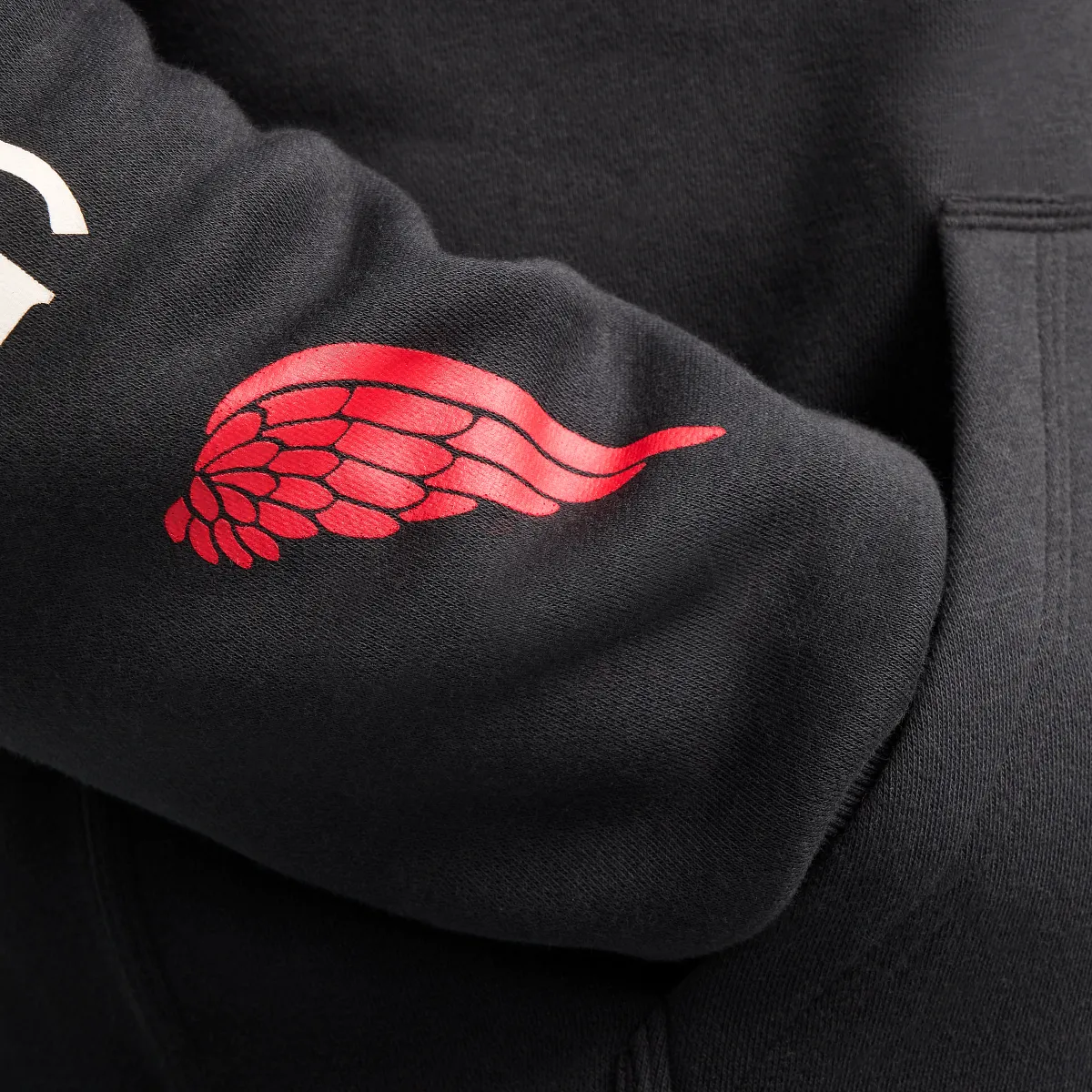 Hoodie with Sleeve Print Men's Hoodie in Black - Image 8