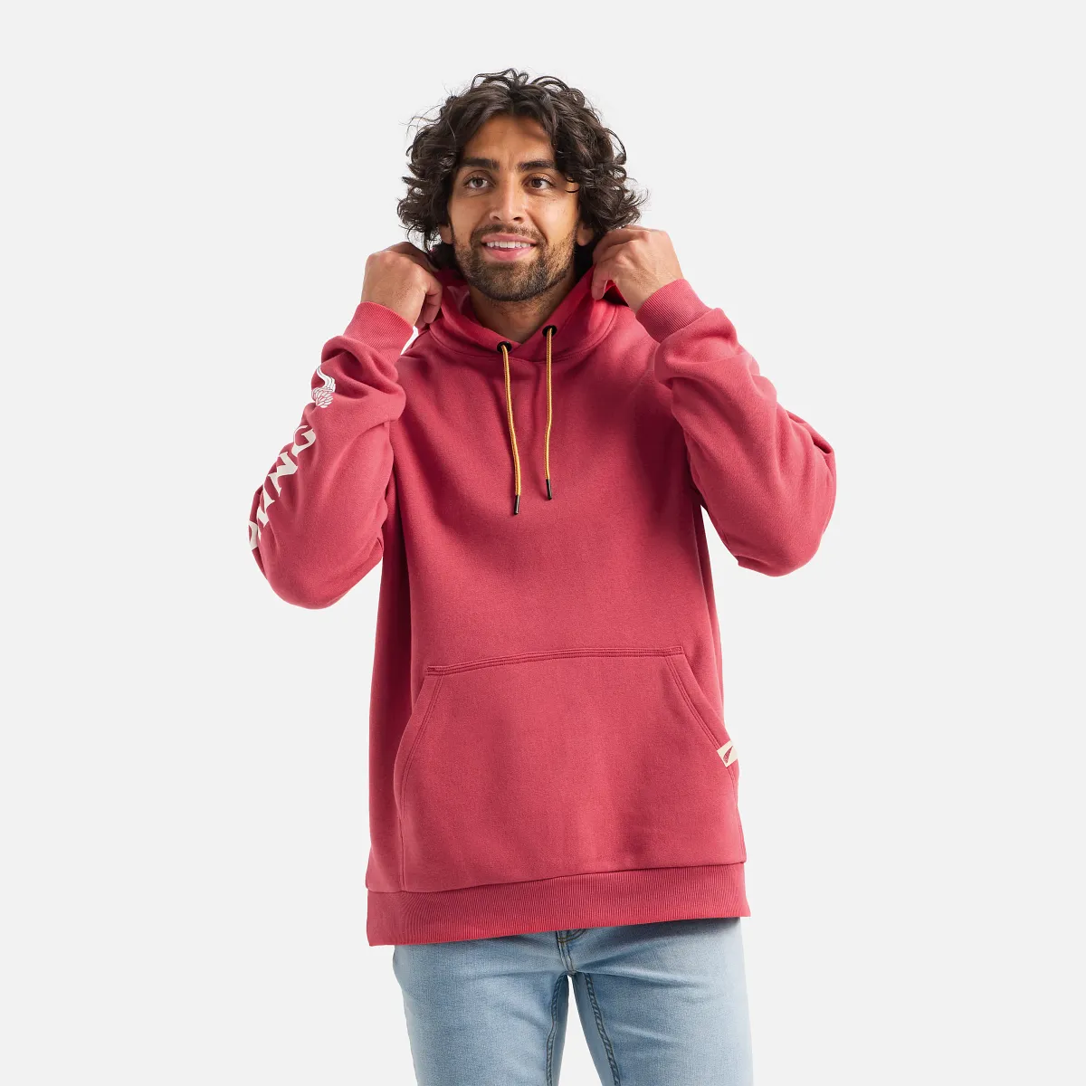 Hoodie with Sleeve Print Men's Hoodie in Black - Image 11